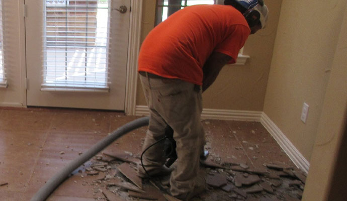 Dust free tile removal